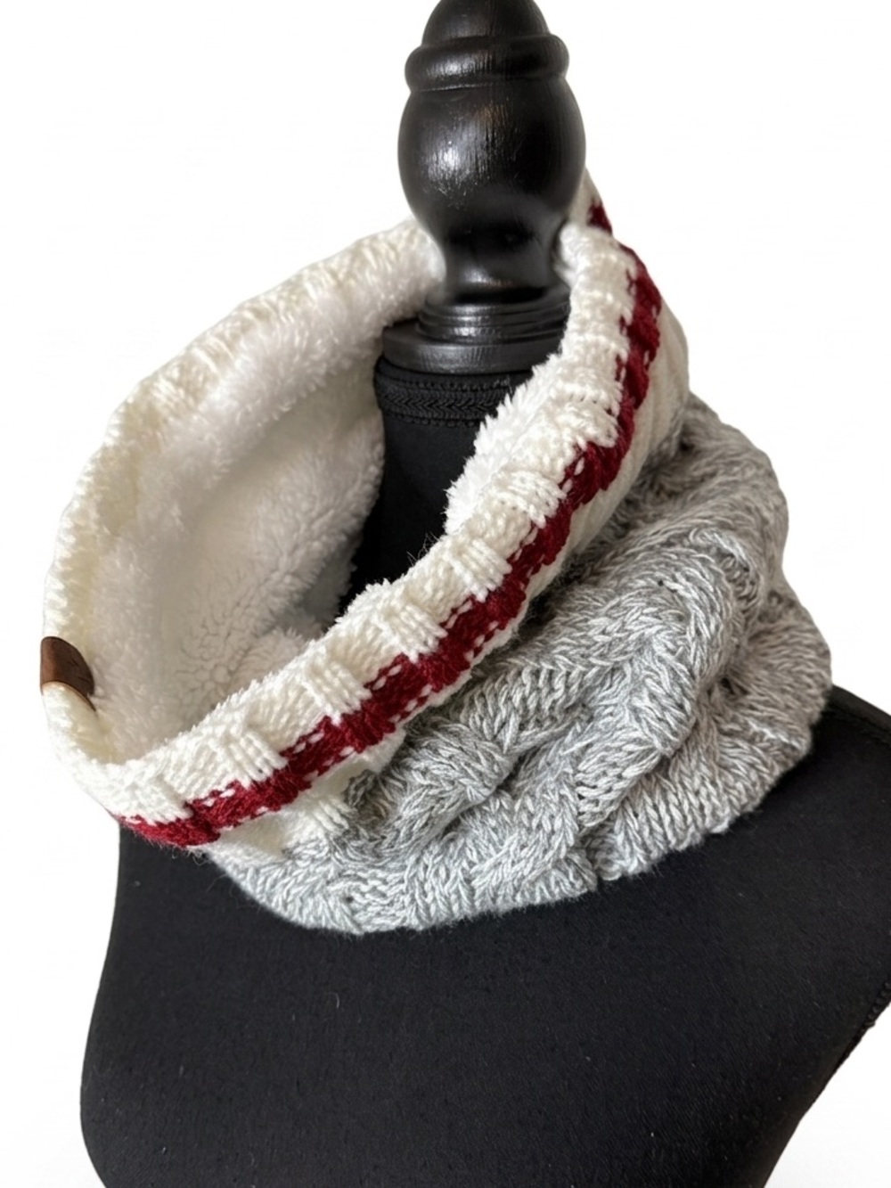 GREAT NORTHERN New Cable Knit Cowl Neck Warmer Infinity Monkey Sock Scarf Snood